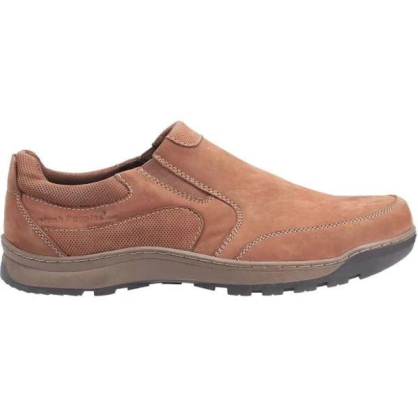 Hush Puppies Mens Jasper Slip On Leather Shoes Tan 10 UK