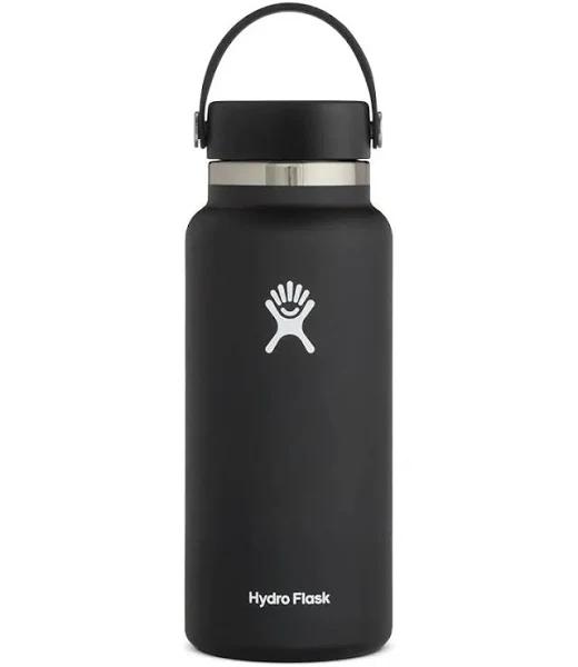 Hydroflask Bottle w/ Flex Straw Cap ~ Black 32oz
