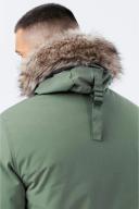 Hype Mens Luxe Longline Parka Khaki XS