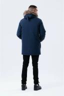 Hype Mens Luxe Longline Parka Navy XXL