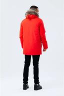 Hype Mens Luxe Longline Parka Red L