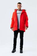 Hype Mens Luxe Longline Parka Red XL