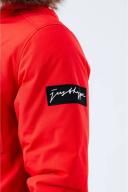 Hype Mens Luxe Longline Parka Red XXL