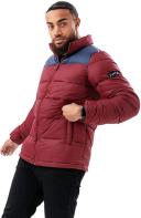 Hype Unisex Adult Puffer Jacket Burgundy/Navy Blue M