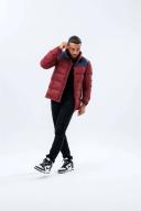 Hype Unisex Adult Puffer Jacket Burgundy/Navy Blue M