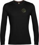 Icebreaker 200 Oasis Crewe Alps 3D Long Sleeve Base Layer Black L Man