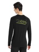 Icebreaker 200 Oasis Crewe Alps 3D Long Sleeve Base Layer Black L Man