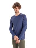 Icebreaker 200 Oasis LS Crewe (Men's) Lazurite Stripe / XL
