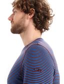 Icebreaker 200 Oasis LS Crewe (Men's) Lazurite Stripe / XL
