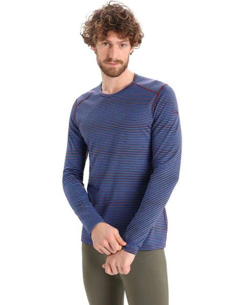 Icebreaker 200 Oasis LS Crewe (Men's) Lazurite Stripe / XL