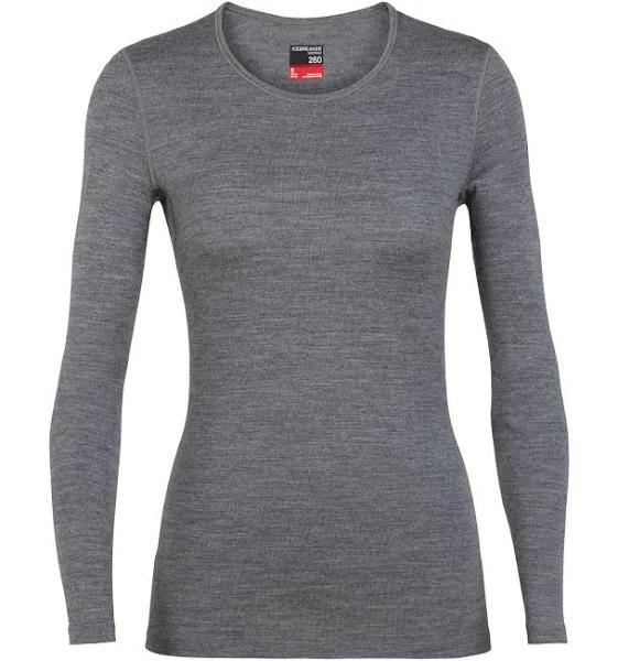 Icebreaker 260 Tech LS Crewe (Women's) Gritstone Heather / S