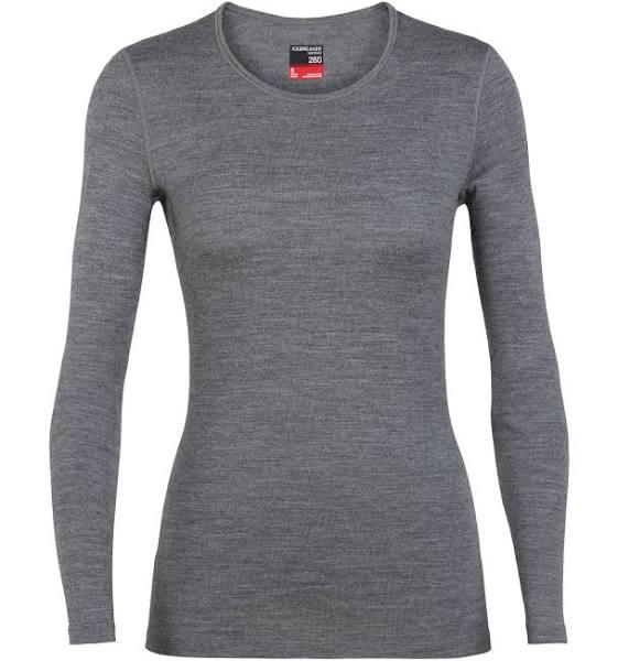 Icebreaker 260 Tech LS Crewe (Women's) Gritstone Heather / XL