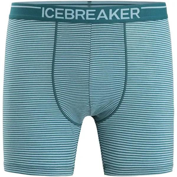 Icebreaker Anatomica Boxers (Men's) Green Glory/Astrol blue/stripe / L