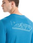 Icebreaker Men's 200 Oasis Long Sleeve Crewe Alps 3D S Geo Blue AU490039
