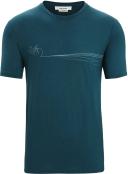 Icebreaker Tech Lite II Cadence Paths Short Sleeve T-Shirt Green M Man