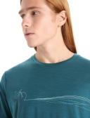 Icebreaker Tech Lite II Cadence Paths Short Sleeve T-Shirt Green M Man