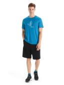 Icebreaker Tech Lite II Skiing Yeti Short Sleeve T-Shirt Blue L Man 0A56IM734L