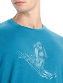 Icebreaker Tech Lite II Skiing Yeti Short Sleeve T-Shirt Blue S Man 0A56IM734S