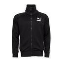Iconic T7 Men's Track Jacket in Black, Size Medium, Cotton by Puma