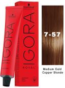 Igora Royal 7-57 Medium Blonde Gold Copper - Schwarzkopf Color - 2.10oz