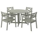 IKEA - BONDHOLMEN Table+4 Chairs W Armrests, Outdoor, Bondholmen Grey Stained