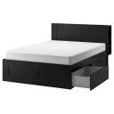 IKEA - BRIMNES Bed Frame W Storage and Headboard, Black Double