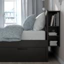 IKEA - BRIMNES Bed Frame W Storage and Headboard, Black Double
