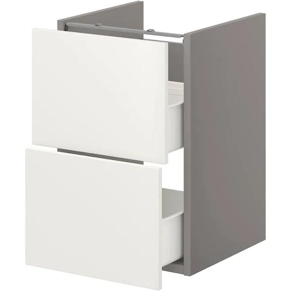 IKEA - ENHET Base CB F Washbasin W 2 Drawers, Grey/White 40x42x60 cm