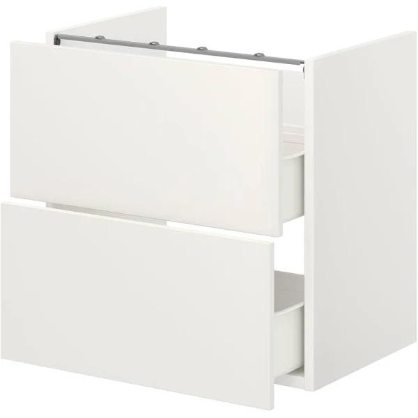IKEA - ENHET Base CB F Washbasin W 2 Drawers, White 60x42x60 cm