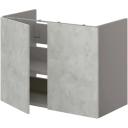 IKEA - ENHET BS CB F WB W shlf/doors, grey/concrete Effect 80x42x60 cm