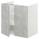 IKEA - ENHET BS CB F WB W shlf/doors, White/Concrete Effect 60x42x60 cm