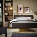 IKEA - IDANÄS Bed Frame, Dark Brown Stained Full/Double