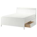 IKEA - IDANÄS Bed Frame With Storage, white/Luröy Queen