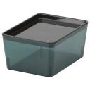 IKEA - KUGGIS Box with Lid, Transparent Black 13x18x8 cm