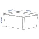 IKEA - KUGGIS Box with Lid, Transparent Black 13x18x8 cm