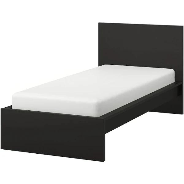 IKEA - Malm Bed Frame, High, black-Brown Single