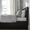 IKEA - Malm Bed Frame, High, W 2 Storage Boxes, Black-Brown 180x200 cm