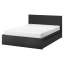 IKEA - Malm Bed Frame, High, W 2 Storage Boxes, Black-Brown Queen