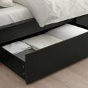 IKEA - Malm Bed Frame, High, W 2 Storage Boxes, Black-Brown Queen