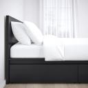 IKEA - Malm Bed Frame, High, W 2 Storage Boxes, Black-Brown Queen