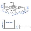 IKEA - Malm Bed Frame, High, W 2 Storage Boxes, Black-Brown Queen