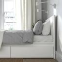 IKEA - Malm Bed Frame, High, W 2 Storage Boxes, White Queen