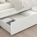 IKEA - Malm Bed Frame, High, W 2 Storage Boxes, White Queen