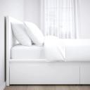 IKEA - Malm Bed Frame, High, W 2 Storage Boxes, White Queen