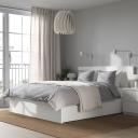 IKEA - Malm Bed Frame, High, W 2 Storage Boxes, White Queen