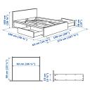 IKEA - Malm Bed Frame, High, W 4 Storage Boxes, Black-Brown Double