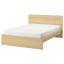 IKEA - Malm Bed Frame, High, White Stained Oak Veneer Double