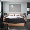 IKEA - Malm Bed Frame, High, White Stained Oak Veneer Double