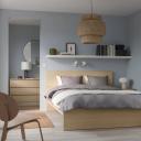 IKEA - Malm Bed Frame, High, White Stained Oak Veneer Double