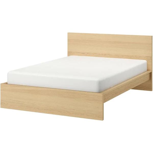 IKEA - Malm Bed Frame, High, White Stained Oak Veneer Double